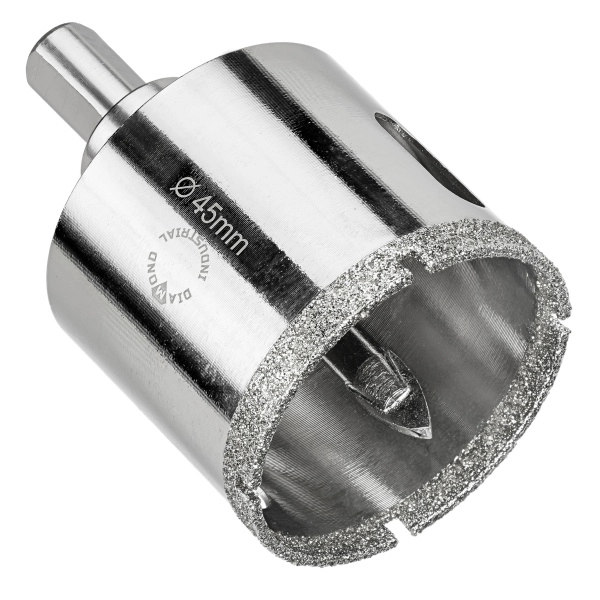 Алмазная коронка по керамограниту, плитке, кафелю 45 мм с центром Diamond Industrial