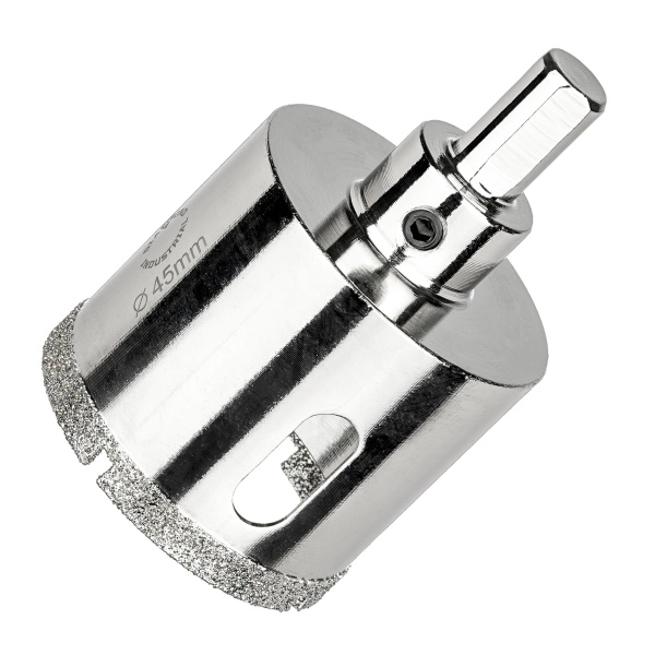 Алмазная коронка по керамограниту, плитке, кафелю 45 мм с центром Diamond Industrial