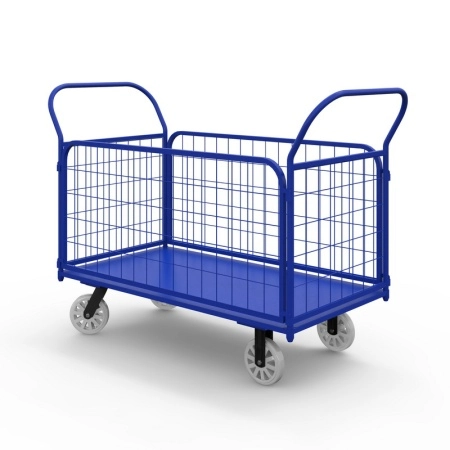 фото тележка платформенная с сетчатыми бортами тс 2 (600х900) г/п 600 кг.200 нейлон/пластик