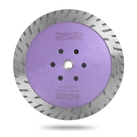 Алмазный диск для резки и шлифовки гранита G/F, сухой, 230D-2.8T-7.5W-22.23-6P