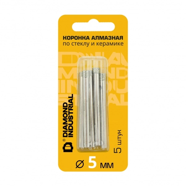 Коронка алмазная по стеклу и керамике 5 мм (5 шт.) Diamond Industrial